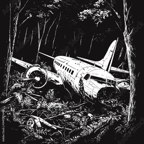 vintage airplane vector illustration