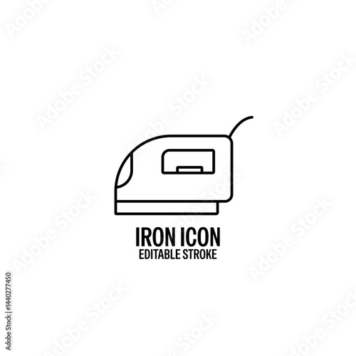 Iron Line Style Vector Icon Black with White Background Flat Design Illustration 