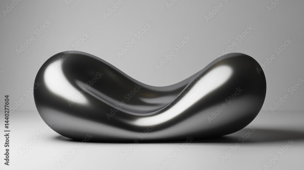 Obraz premium Sleek metallic sculpture studio backdrop