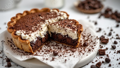 Wallpaper Mural Indulging in decadent chocolate cream pie kitchen food photography cozy home close-up dessert delight Torontodigital.ca