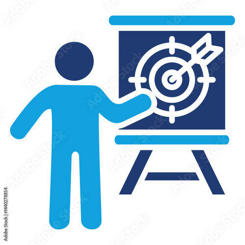 Goal Management Flat Blue Icon