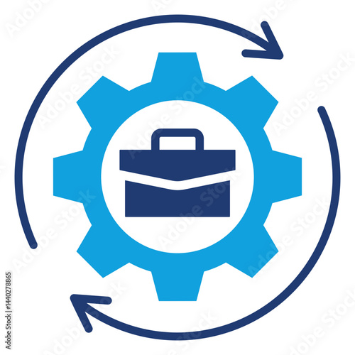 Business Process Flat Blue Icon