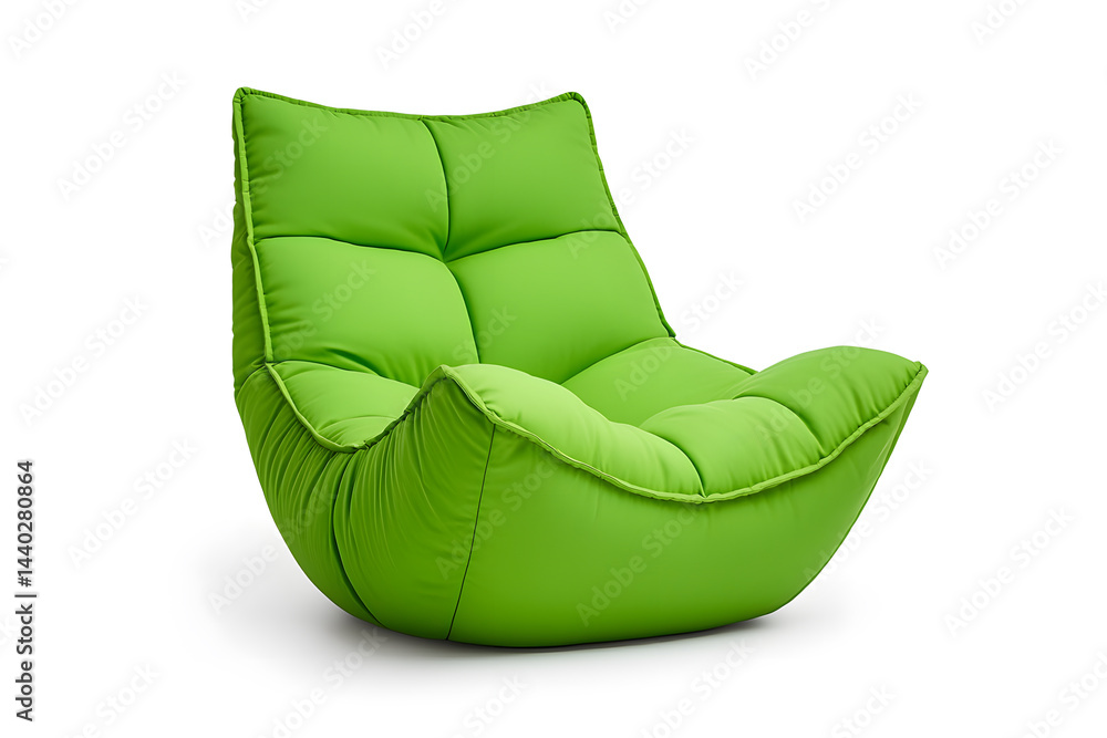 Comfortable green armchair isolated on white background