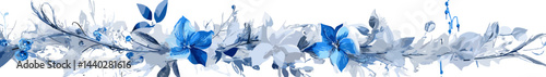 Refreshing summer floral design featuring blue flowers and delicate greenery, perfect for seasonal decoration
