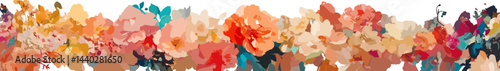 Beautiful floral border featuring a blend of soft pastel flowers, perfect for decorative accents and designs