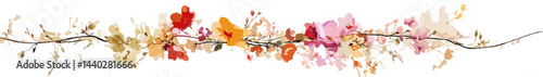 Elegant floral banner featuring vibrant spring flowers and greenery, perfect for seasonal decoration