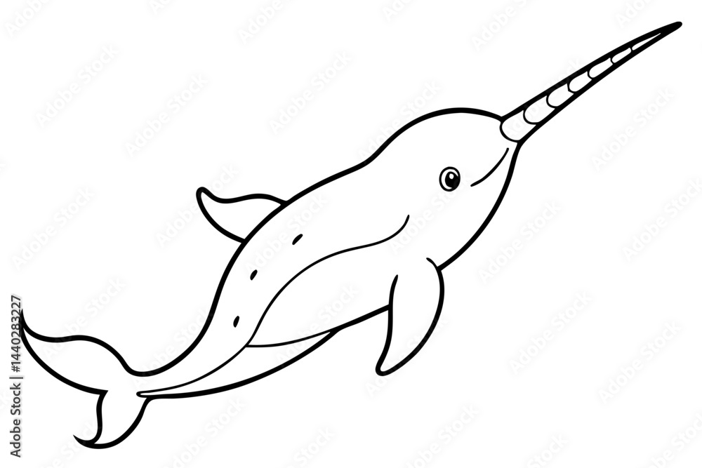 Minimalist Narwhal Line Art Minimalist Narwhal Line Art