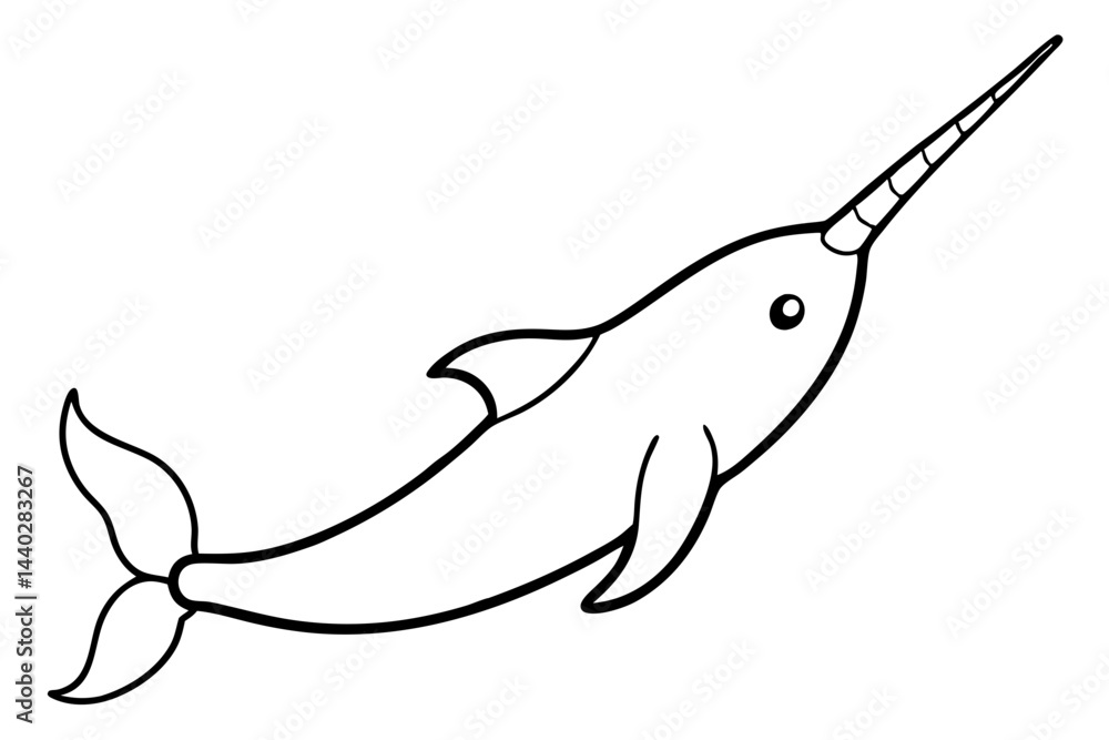 Minimalist Narwhal Line Art Minimalist Narwhal Line Art