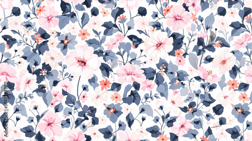 Seamless watercolor flowers pattern