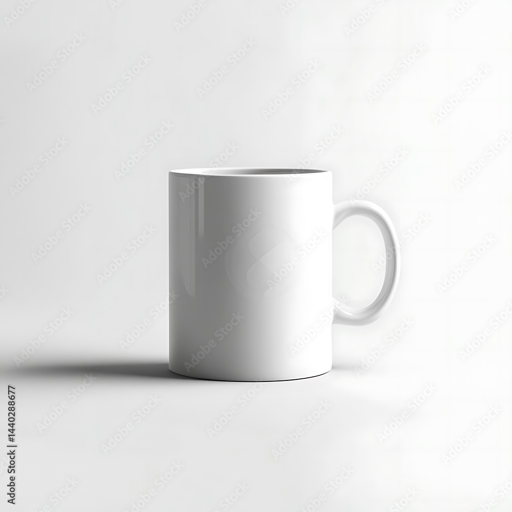 Obraz premium White Mug Mockup with Clean Background.