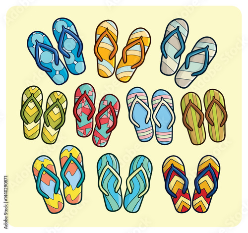 Funny and colorful slippers cartoon collection set