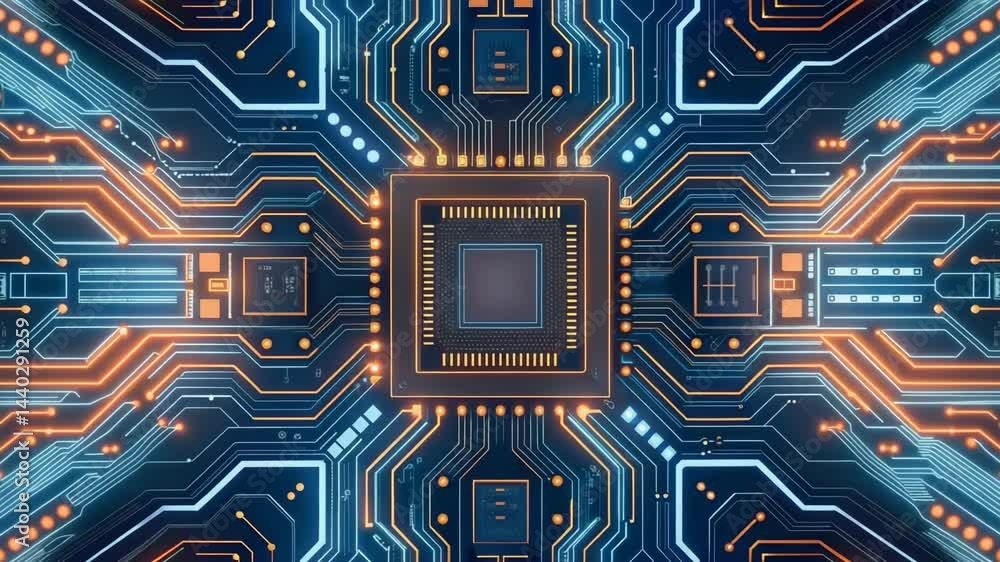 Glowing Circuit Board Technology Background Perfect for Tech ...