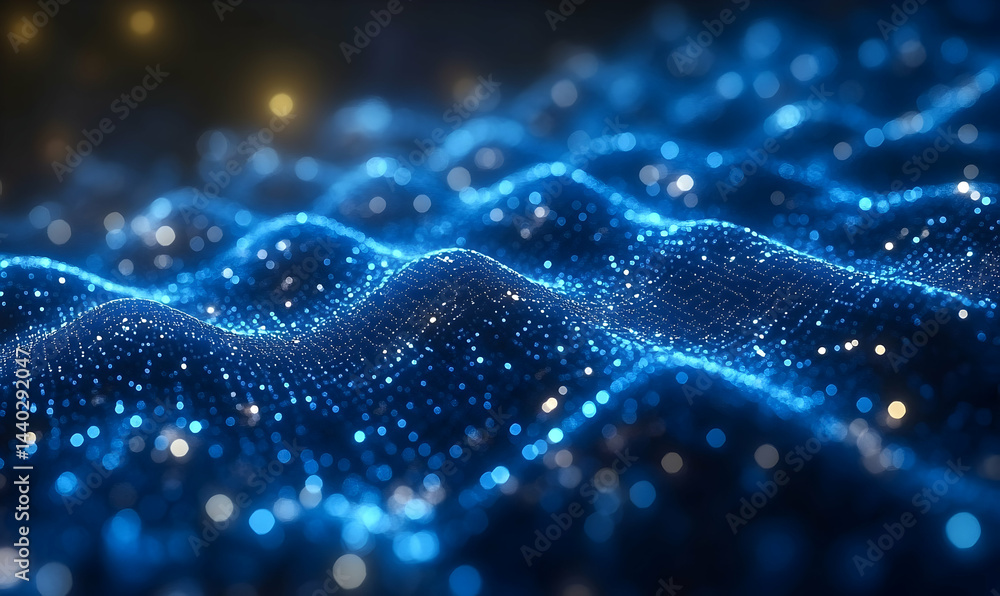Abstract blue data network visual Abstract blue data network visual