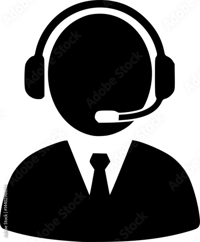 call center operator with headset vector illustration
