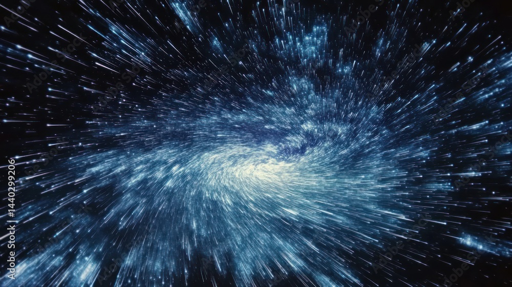 Fototapeta premium Hyperspace Vortex: A Journey Through the Celestial River