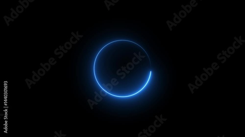 Modern glowing preloader and progress loading circle bar, Neon circle animation with many black background skins. glowing circles motion graphic.Loop animation video of neon glowing stylish