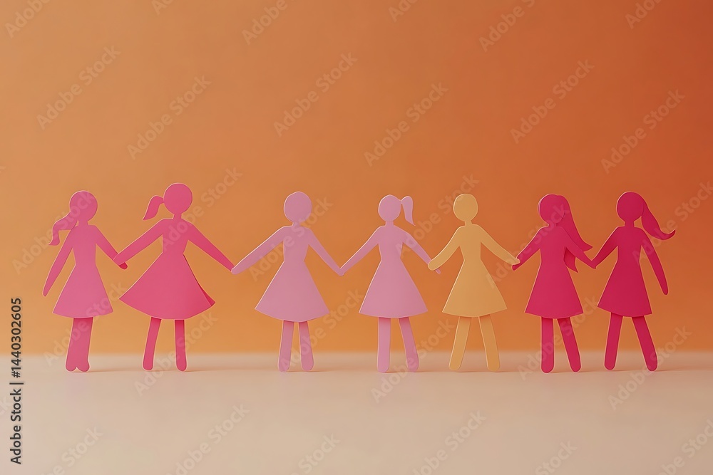 Pastel Paper Women Holding Hands Celebrating Unity1 Pastel Paper Women Holding Hands Celebrating Unity1