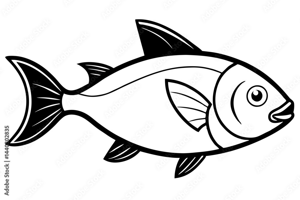 Naklejka premium Minimalist Piranha Vector