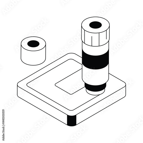 Ready to use isometric outline icon denoting glue stick