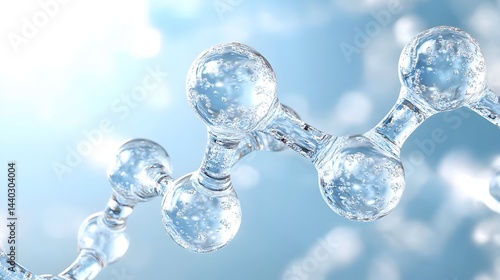 Wallpaper Mural A 3D rendering of a translucent, water-like molecular structure against a bright, blurred background Torontodigital.ca