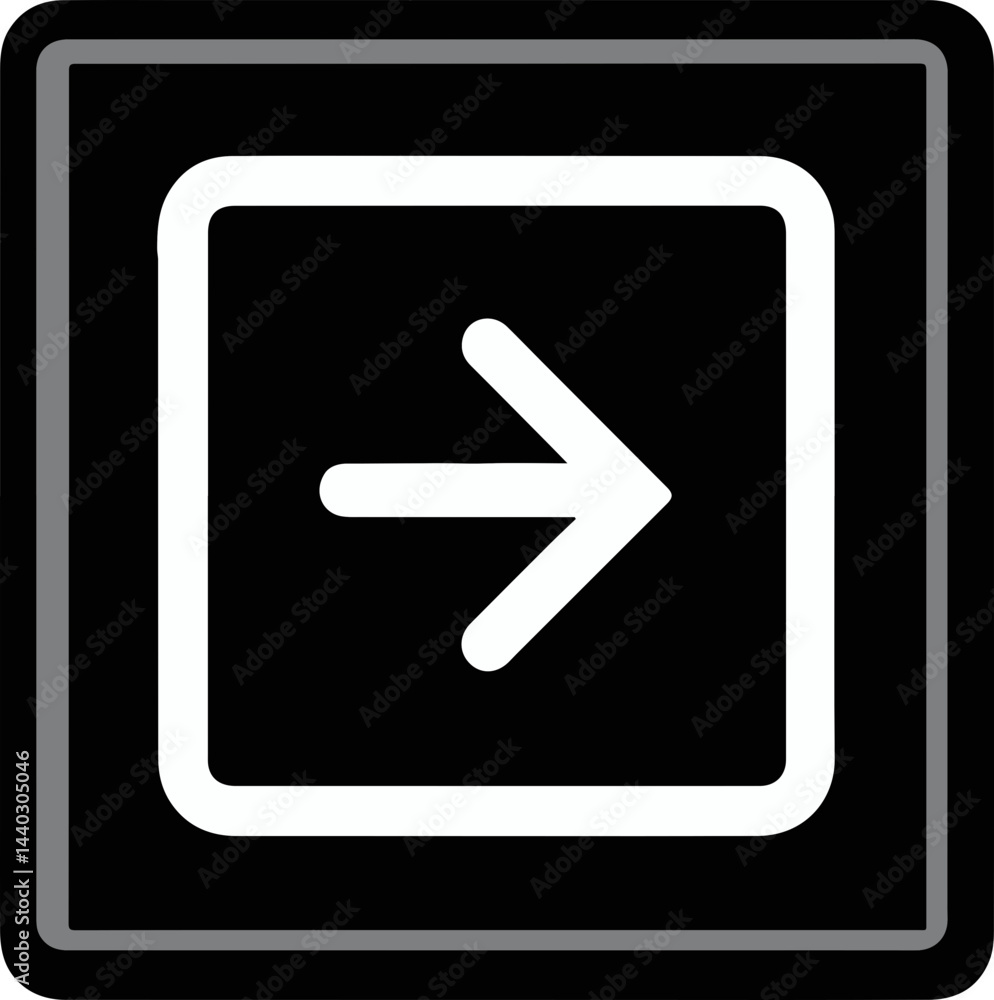 Modern Black Button with White Arrow Design Modern Black Button with White Arrow Design