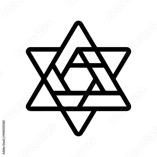 Star of David Religious Symbol in Black and White with Textured Design