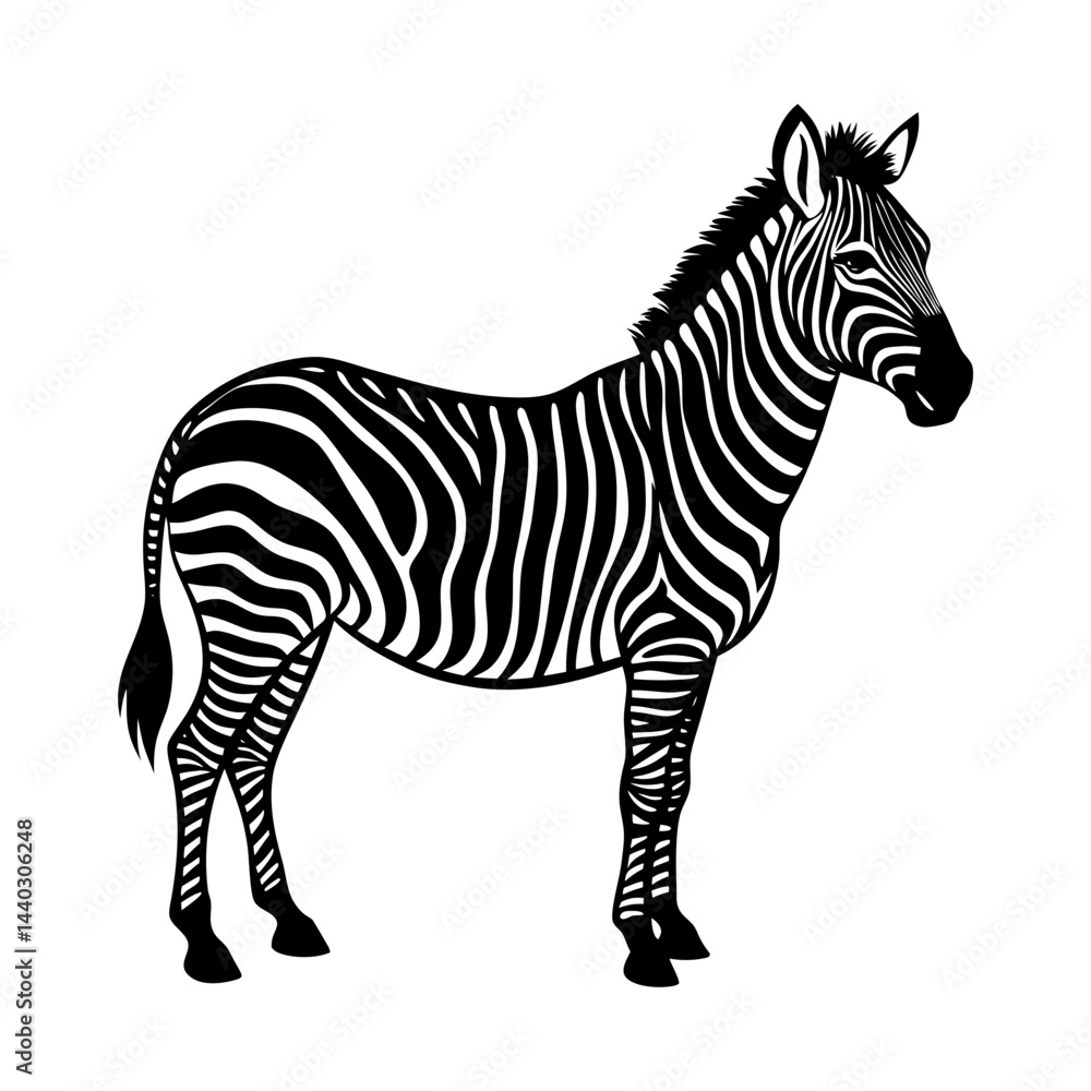 Obraz premium Download Zebra And Silhouette Vector Illustration Svg File For Design.