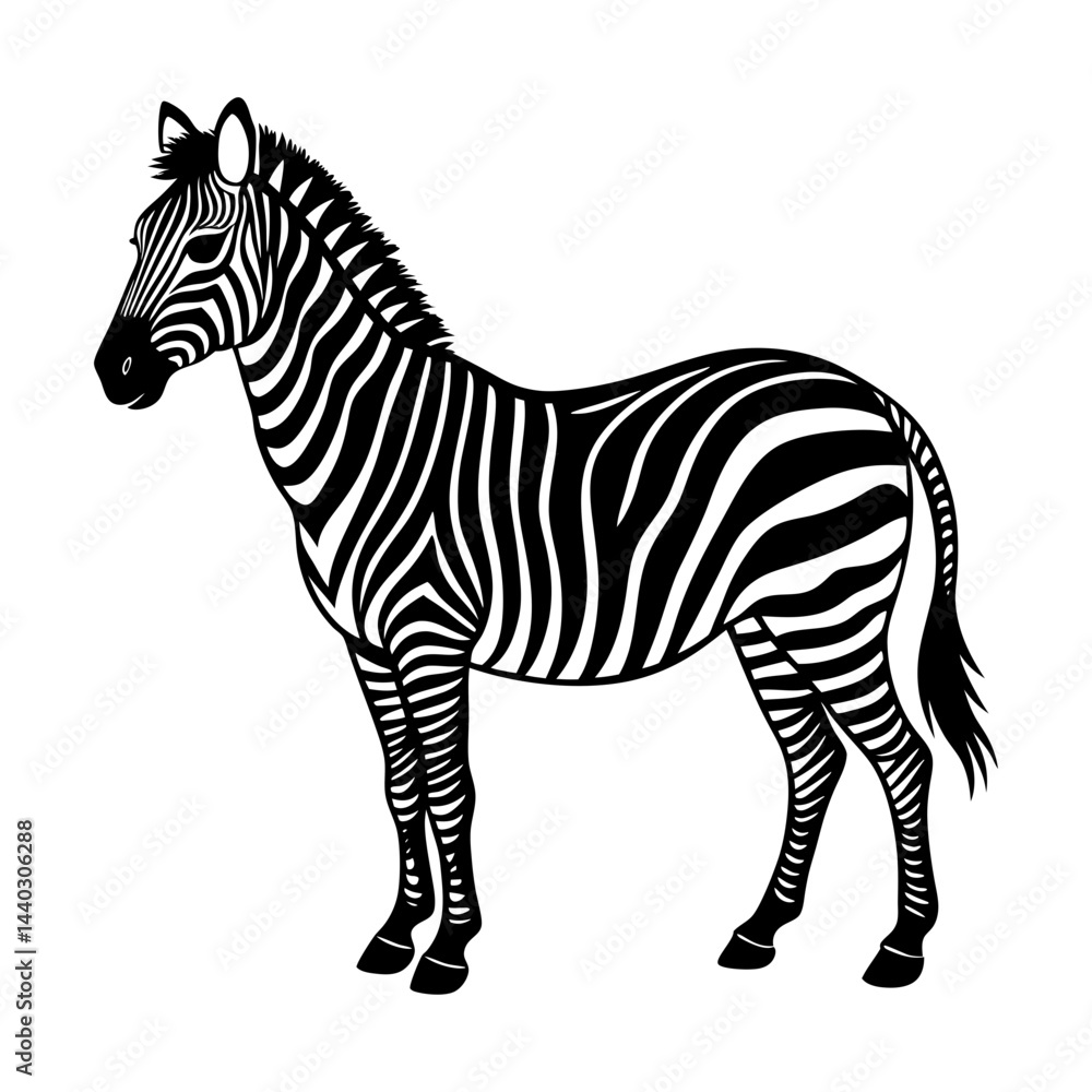 Fototapeta premium Download Zebra And Silhouette Vector Illustration Svg File For Design.