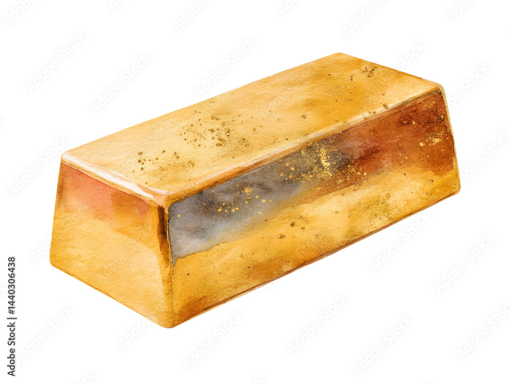 A gold bar is shown in a painting
