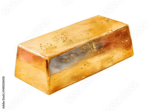 A gold bar is shown in a painting