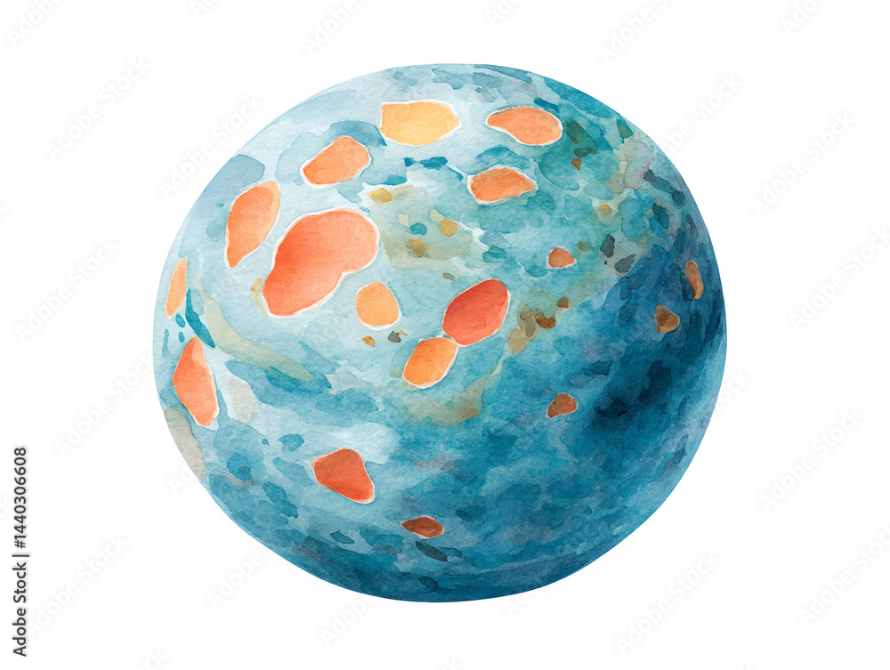 A blue and orange planet
