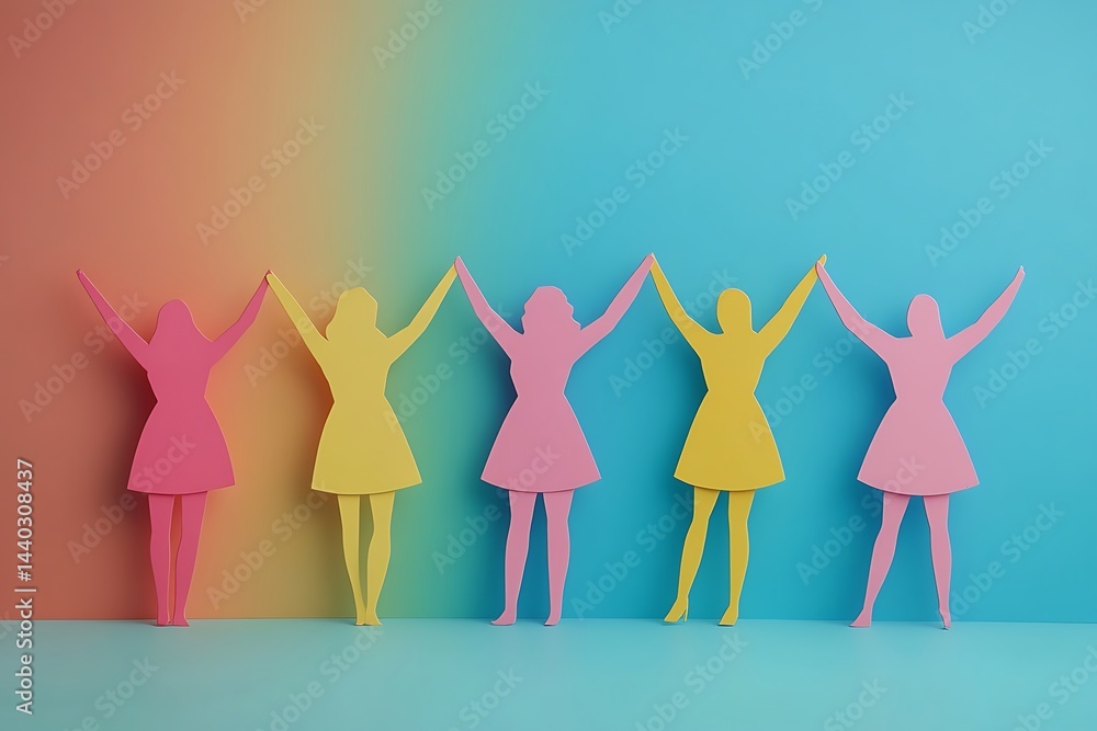 Pastel Papercraft Women Friendship Silhouette Pastel Papercraft Women Friendship Silhouette
