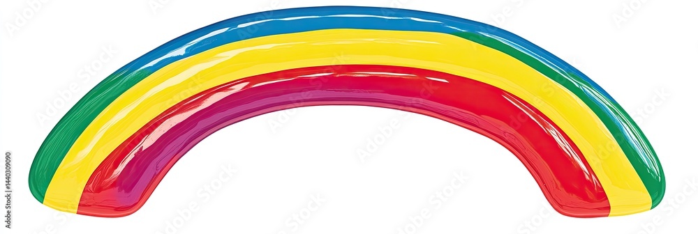 Obraz premium Colorful inflatable rainbow pool float