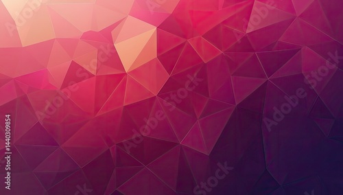 Abstract geometric low-poly background with pink, purple, and orange hues