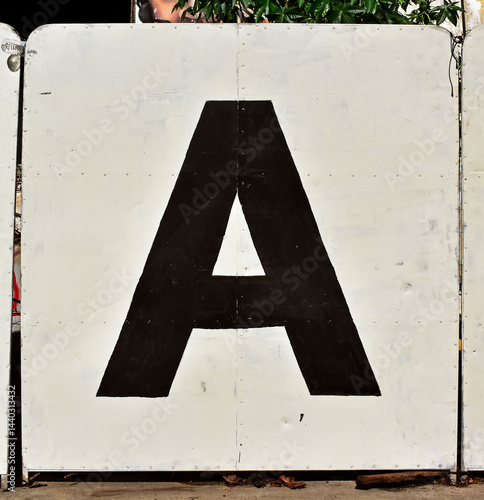 Obraz na płótnie Letter A in black on a white board, Rio de Janeiro, Brazil w salonie
