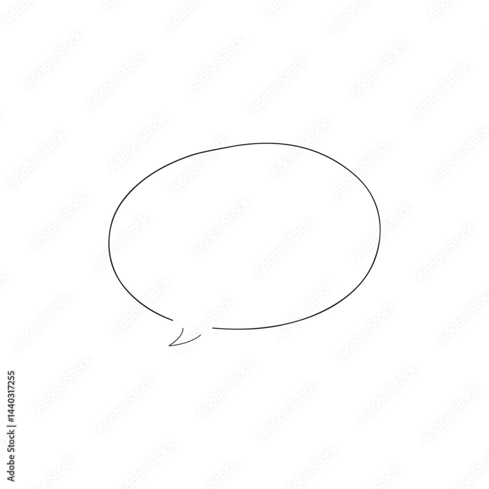 Simple handwritten speech bubble icon vector Simple handwritten speech bubble icon vector