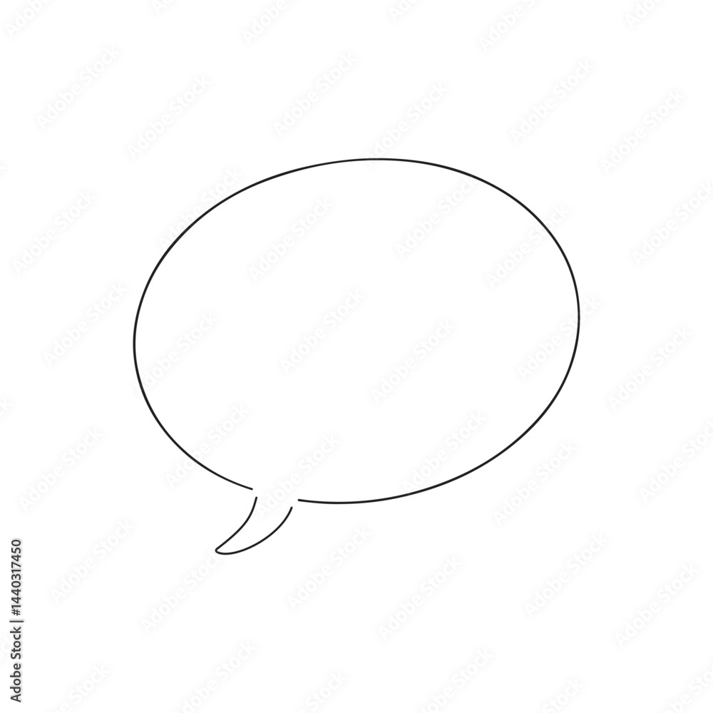 Simple handwritten speech bubble icon vector Simple handwritten speech bubble icon vector