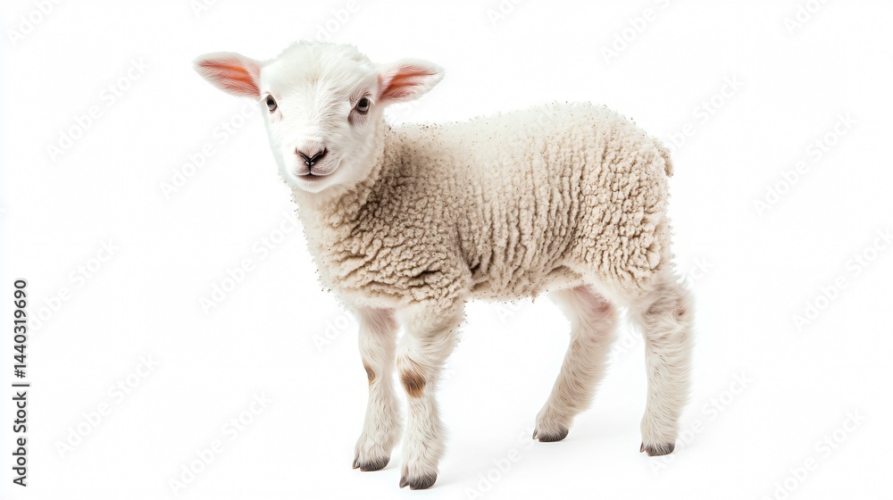 Adorable Small Lamb on White Background - Professional Photography Adorable Small Lamb on White Background - Professional Photography