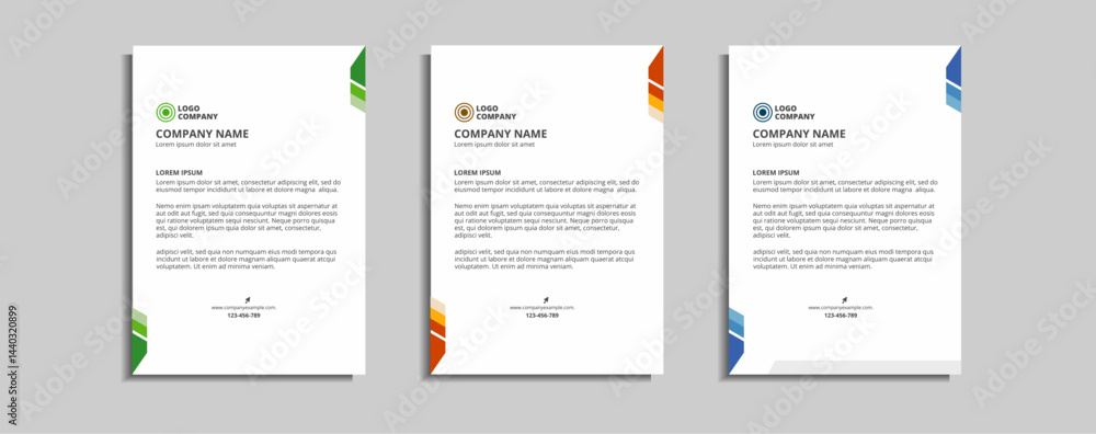 Obraz premium modern corporate letterhead template design