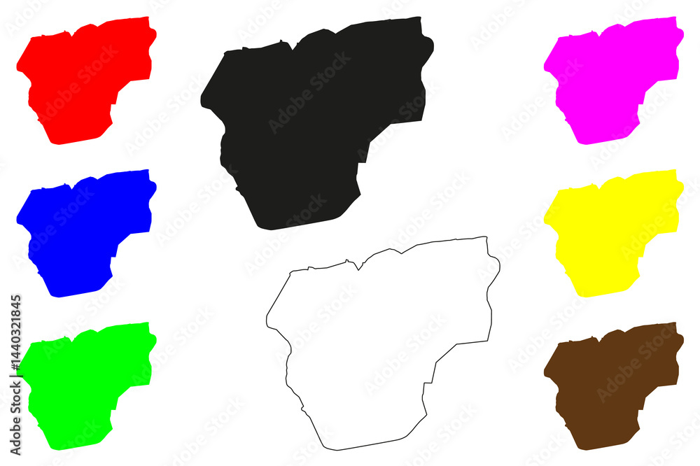 Fototapeta premium Morena city (Republic of India, State of Madhya Pradesh) map vector illustration, scribble sketch Morena map