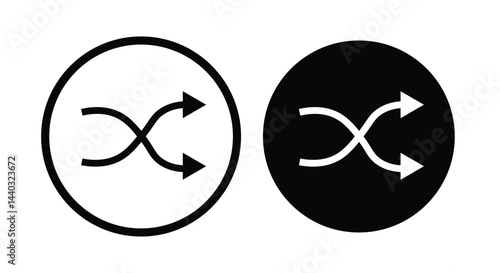 
Shuffle icon set. arrows intersect, Symbol mark in filled style vector logo set

