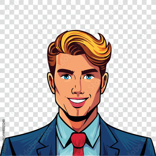 Portrait d’un jeune homme de face dessiné dans un style BD - généré par l’IA.