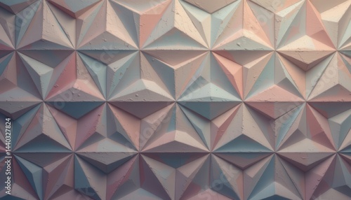 A mesmerizing abstract triangle pattern in soothing muted tones, creating a sense of calm and balance with its intricate geometric arrangement.