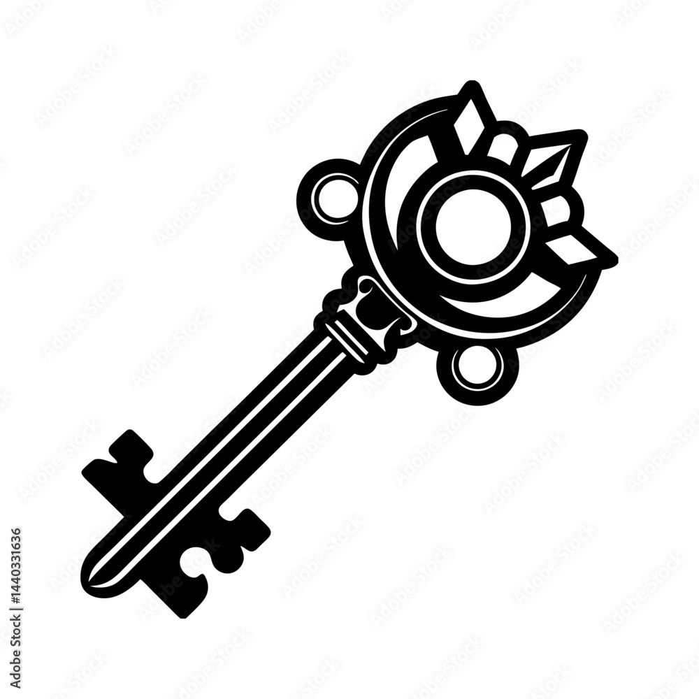 Obraz premium Download Key Silhouette Vector Illustration Svg File For Design.