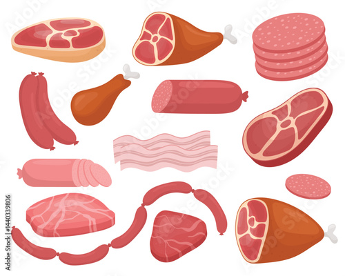 Meat products clipart design illustration