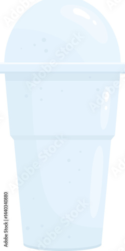Plastic cup and straw clipart design illustration