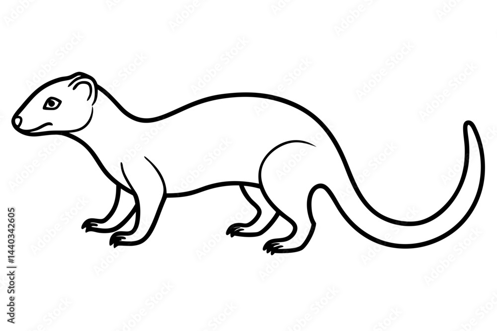 Obraz premium Modern Mongoose Outline Design
