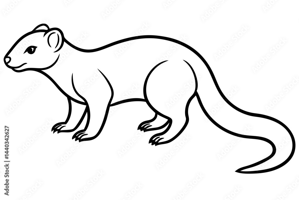 Modern Mongoose Outline Design Modern Mongoose Outline Design