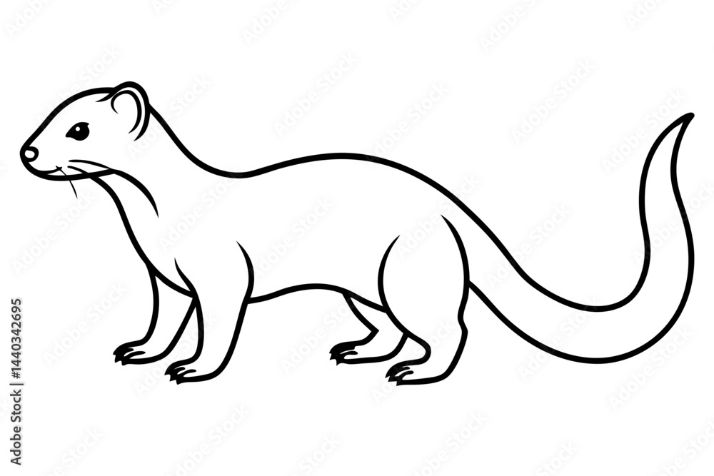 Modern Mongoose Outline Design Modern Mongoose Outline Design