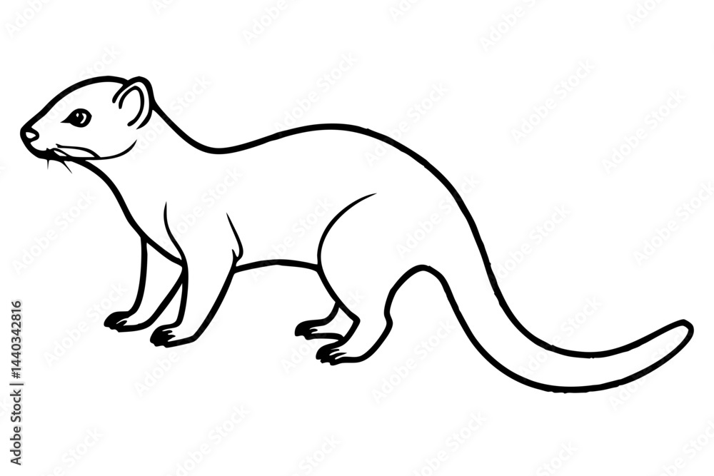 Modern Mongoose Outline Design Modern Mongoose Outline Design